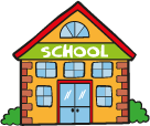 cartoon brightly coloured school